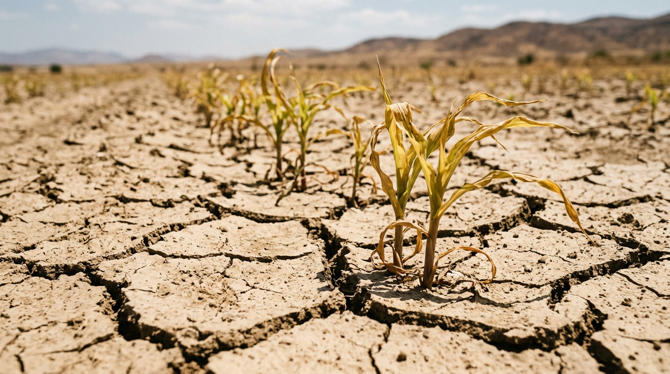 Suelo agrícola agrietado por sequía