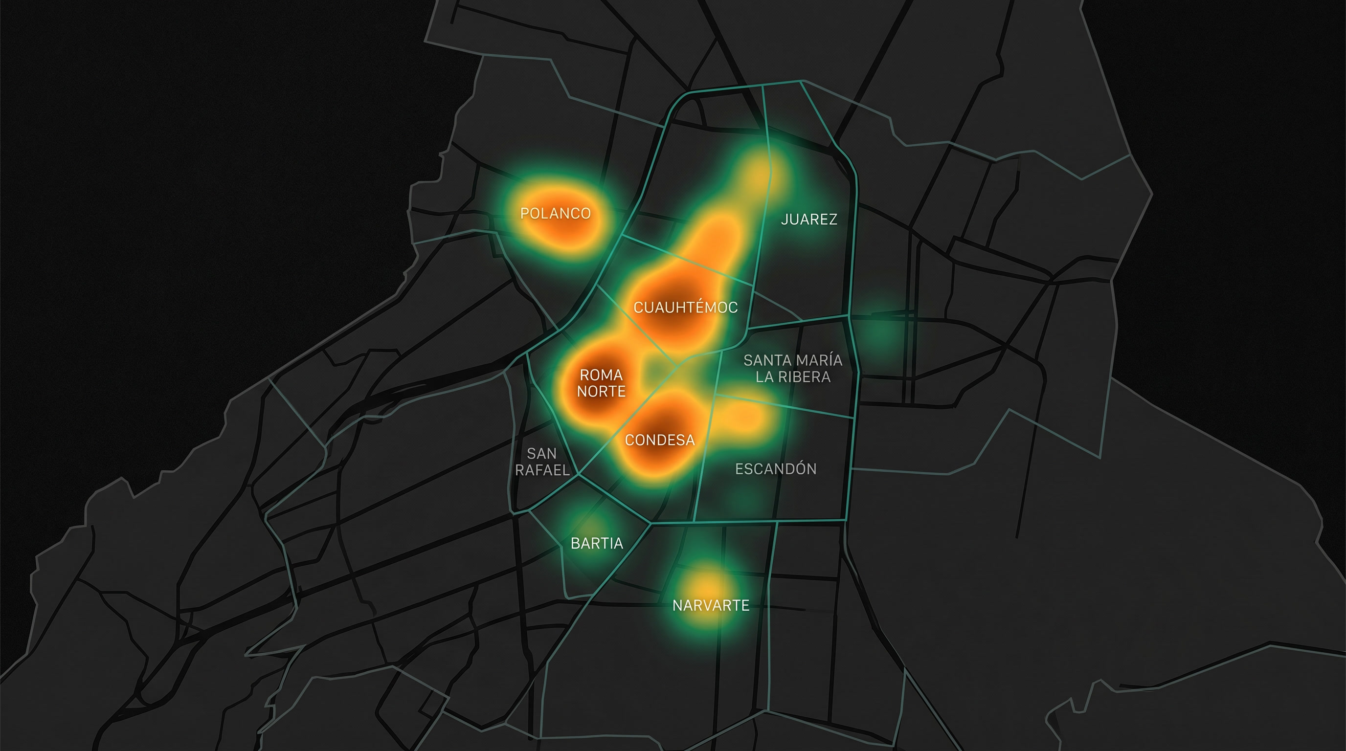 Las plataformas no se reparten parejo: se concentran en un puñado de cuadras del centro